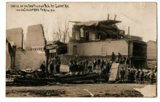 Ky Kentucky Ghent Odd Fellows Building Disaster Carroll County Postcard Rppc