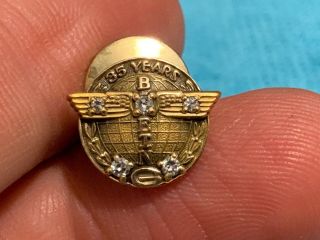 Boeing 35 Year 5 Diamond Service Award Pin.  1/10 10k Gold.