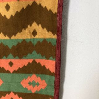 Vintage Camp Blanket Cotton Western Indian 60x74” Aztec Zig Zags Beacon 2