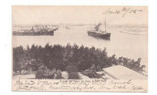 Postcard Entrance Canal Suez Port Said Postmark Port Said 1905 Church Farm Calne