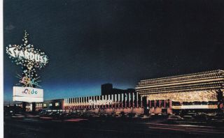 Stardust Casino At Night Las Vegas Nevada Postcard 1960 