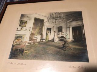 Rare Wallace Nutting South Carolina Hand Colored Photo Large A Call At The Manor