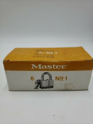 Vintage Box Of 6 Made In Usa Mini Master Lock No.  1 Cub Padlock