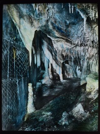 Antique Magic Lantern Slide Jenolan Caves Sydney C1893 Victorian Photo Australia