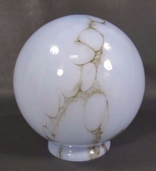 1920 Art Deco Bohemian Loetz Smoky Slag Blue Glass Lamp Light Shade Globe Sphere