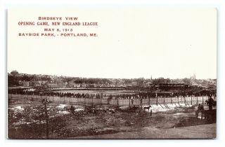 Vintage Postcard Opening Day Game Baseball Field Bayside Park Portland Me D3