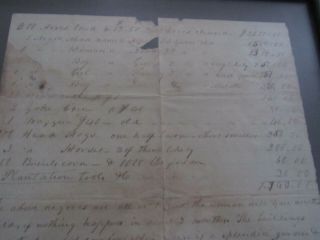 Antique Black Americana 1857 Hand Written Plantation Slavery Sales Invoice 3