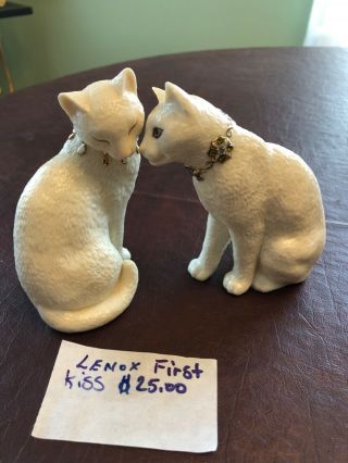 Lenox Cat Figurine.  First Kiss.  Set Of 2.