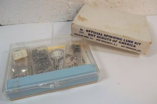Vtg Bsa Boy Scouts Official Spinning Fishing Lure Kit No.  1717 W/box & Instr