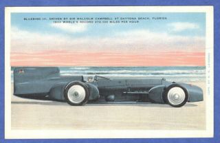 Bluebird Iii Race Car Driven By Sir Malclom Campbell Daytona Beach 1933 Postcard