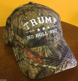 Trump No Bull $hit Donald Trump Cap Mossy Oak With White Embroidery