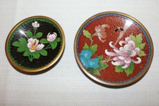 Vintage Cloisonné Chinese 2 Small Plates