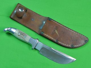Vintage Us Custom Hand Made Ruana Bonner Montana Hunting Skinner Knife & Sheath