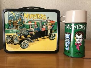 Vintage 1965 The Munsters Lunchbox And Thermos