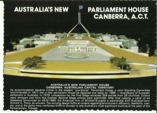 Australia Postcard - Model Of The Parliament House,  Canberra,  Act