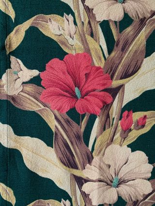 Begonia Barkcloth 3.  5 Yards Green And Hot Pink Curtain Panels Heavy Vintage