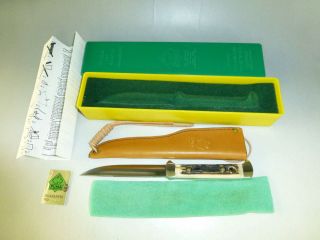 Vintage Puma Buddy 6383 Hunting Knife Stag Handle & Leather Sheath