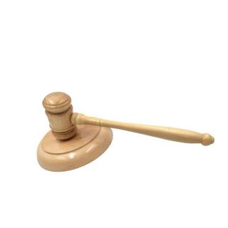 Wood Gavel And Round Block Set For Lawyer Student Judge Teaching.