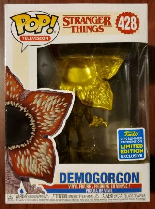 Funko Pop Stranger Things Demogorgon Gold 428 Sdcc Exclusive With Protector