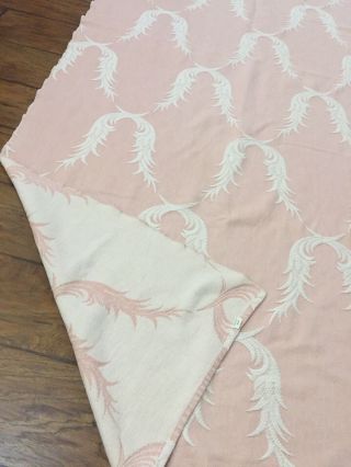 Vtg Bates Mid Century Pink Bedspread Blanket Jacquard 83” Wide X 92” Long Usa