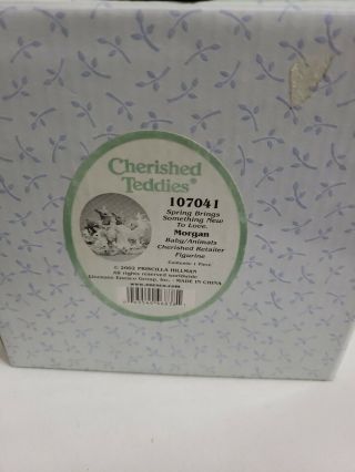 2002 Cherished Teddies Morgan - 107041 rare Numbered 02734 out of 10,  000 3
