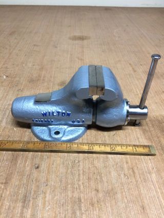 Vintage Baby Wilton 2” Fixed Base Vise Dated 6 - 15 - 64 5