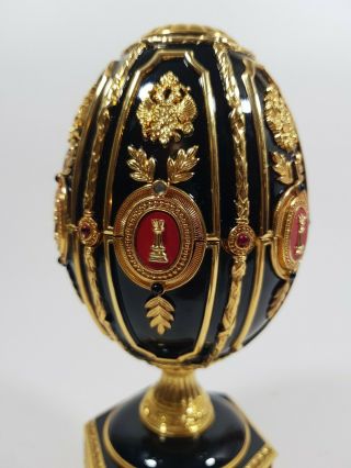 FRANKLIN FABERGE IMPERIAL JEWELED EGG CHESS SET 10
