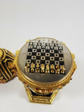 FRANKLIN FABERGE IMPERIAL JEWELED EGG CHESS SET 5