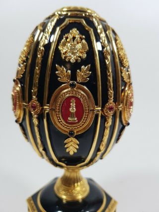 FRANKLIN FABERGE IMPERIAL JEWELED EGG CHESS SET 9