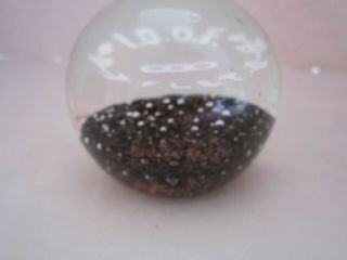 Independent Order Of The Odd Fellows Glass Paperweight I.  O.  O.  F.  F.  L.  &T.  Gentile 2
