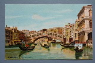 R&l Postcard: Italy,  Venezia Venice Ponte Di Rialto,  Chromo Card