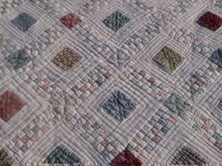 Country Cottage Elegance Postage Stamp Square Cathedral Ceiling Jewel Tone Quilt