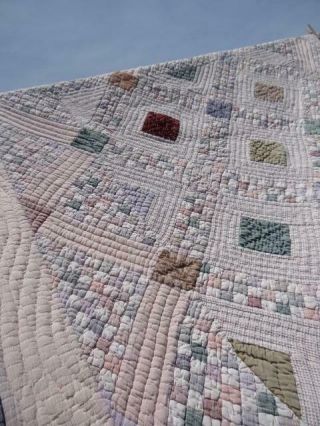 COUNTRY COTTAGE ELEGANCE POSTAGE STAMP SQUARE CATHEDRAL CEILING JEWEL TONE QUILT 5