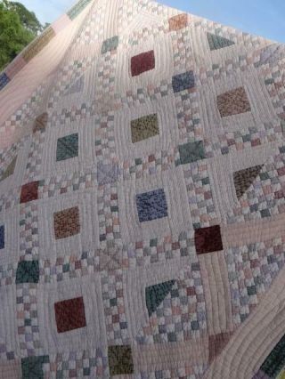 COUNTRY COTTAGE ELEGANCE POSTAGE STAMP SQUARE CATHEDRAL CEILING JEWEL TONE QUILT 8
