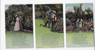 Set Of 3 Bamforth Song Cards - Set 4564 " Would You Care ? "