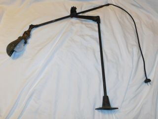 O.  C.  Oc White 1893 Patent Industrial Lamp Lighting Articulated Desk Bench Lamp