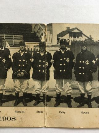 1908 St Louis Browns Tri - Fold Postcard Extremely Rare 5