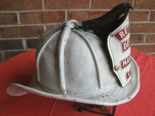 CHICAGO FIRE DEPARTMENT DEPUTY MARSHAL LEATHER HELMET CAIRNS BROS HIGH EAGLE CFD 11