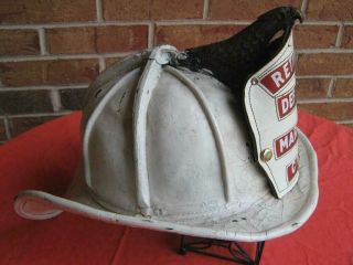 CHICAGO FIRE DEPARTMENT DEPUTY MARSHAL LEATHER HELMET CAIRNS BROS HIGH EAGLE CFD 3