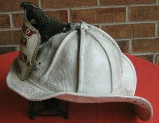 CHICAGO FIRE DEPARTMENT DEPUTY MARSHAL LEATHER HELMET CAIRNS BROS HIGH EAGLE CFD 4