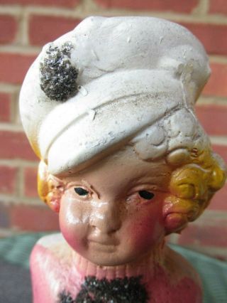 Vintage 1940 ' s Chalkware Carnival Prize Doll Sailor GIRL Figurine 9 inch Tall 7