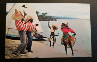 Jamaica Native Entertainers Dancers Vintage Chrome Postcard