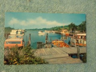 Vintage Postcard Henlopen Yacht Basin,  Henlopen Acres,  Rehoboth Beach,  Delaware