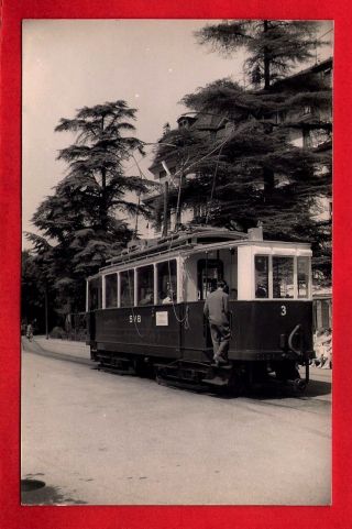 Swiss Tram Strassenbahn Photo - Spiezer Verbindungsbahn 3 - Schiffstation 1956