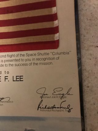 NASA Space shuttle STS - 2 Flown Flag 3