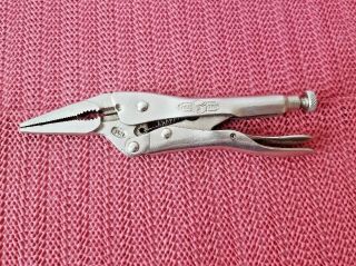 Vintage Vise Grip (petersen Manu. ,  Dewitt N. ) Needle Nose Locking Pliers 6ln Usa