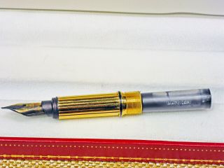 CARTIER FOUNTAIN PEN MUST DE TRINITY,  MIDNIGHT BLUE LACQUER WITH GOLD PINSTRIPE 6