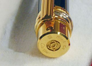 CARTIER FOUNTAIN PEN MUST DE TRINITY,  MIDNIGHT BLUE LACQUER WITH GOLD PINSTRIPE 7