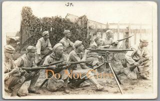 1914 Mexico Veracruz Us Occupation - Uss Michigan Crew W/ Gun - Rppc Postcard