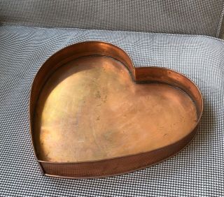 Rare Martha Stewart By Mail Mbm Heart Shaped Copper Serving Tray Beehive Stamp